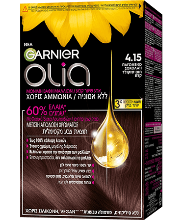 Olia 4.15 Παγωμένο Σοκολατί Βαφή Μαλλιών Χωρίς Αμμωνία