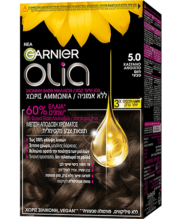 Olia 5.0 Καστανό Ανοιχτό Βαφή Μαλλιών Χωρίς Αμμωνία