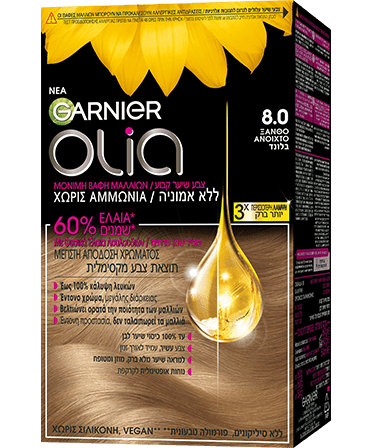 Olia 8.0 Ξανθό Ανοιχτό Βαφή Μαλλιών Χωρίς Αμμωνία