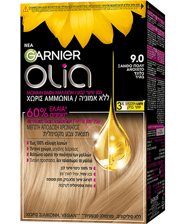 Olia 9.0 Ξανθό Πολύ Ανοιχτό Βαφή Μαλλιών Χωρίς Αμμωνία